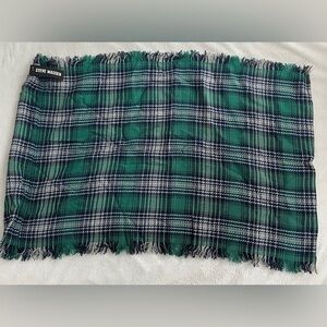 Steve Madden Green Plaid Cowl Scarf